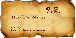 Illyés Róza névjegykártya